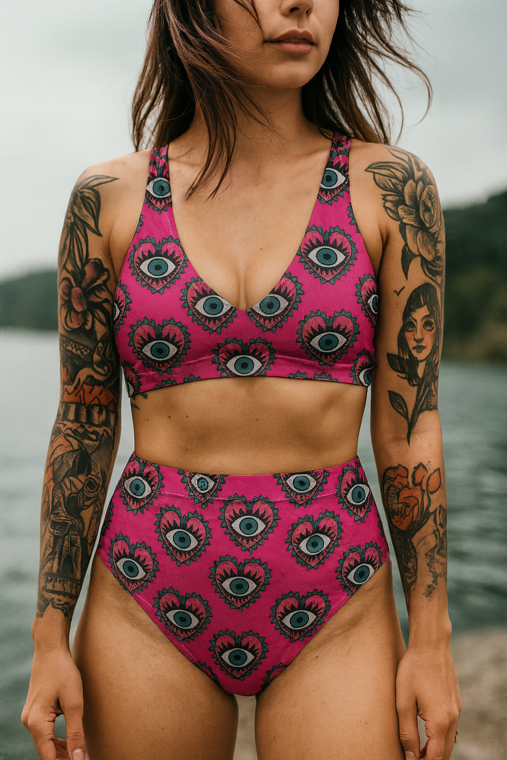 Evil Eye High-Waisted Bikini